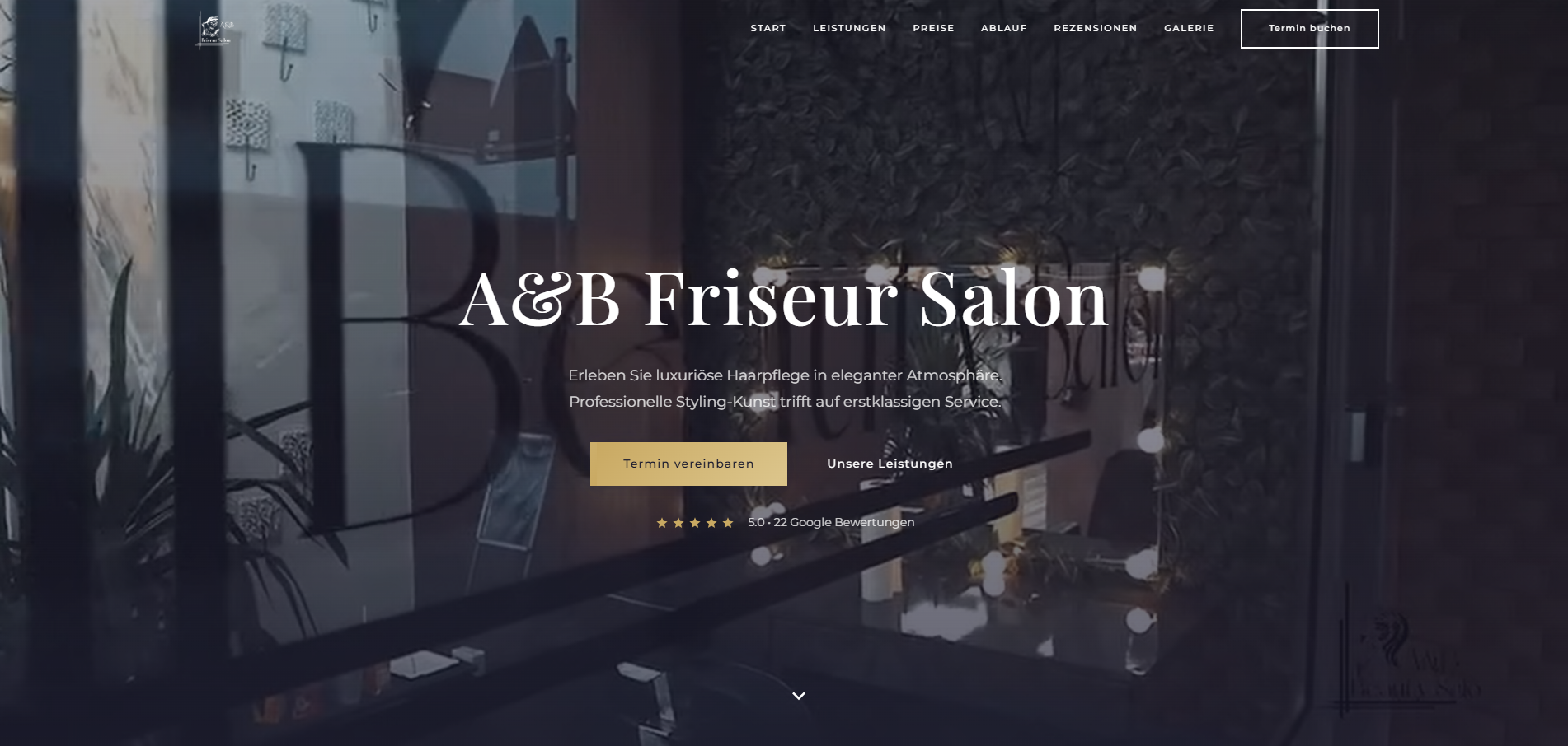 A&B Salon – Screenshot der Website