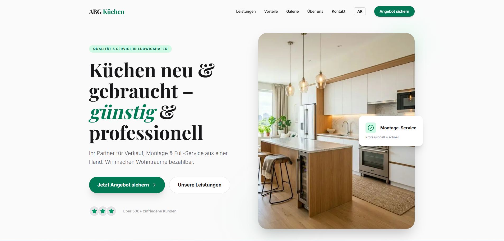 ABG Kitchen – Screenshot der Website