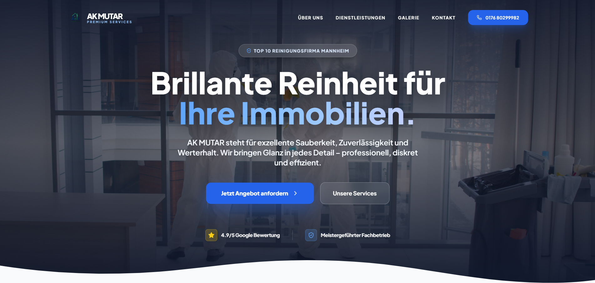 AK Mutar — Reinigung – Screenshot der Website